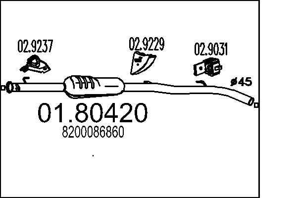 Проміжний глушник, Mts 0180420