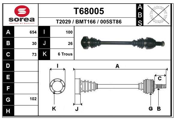 EAI T68005 - Axle Shaft