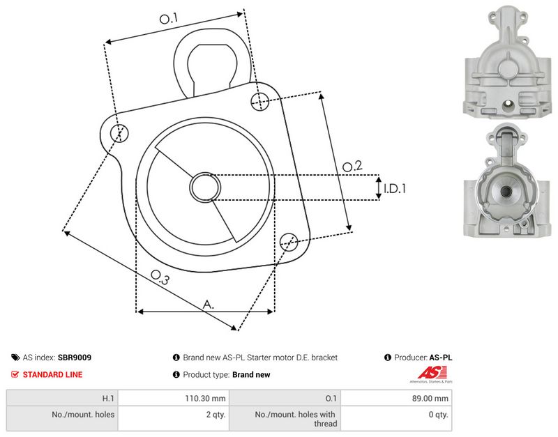 AS-PL SBR9009 Starter Lid, carburettor