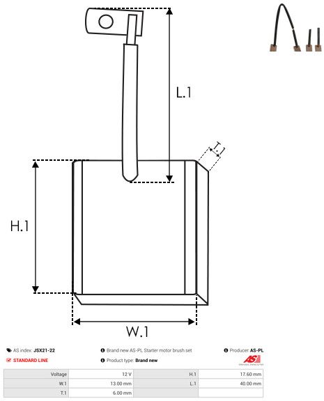 AS-PL JSX21-22 Carbon Brush, starter