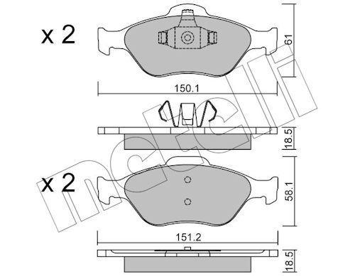 Plaquettes+de+frein+à+disque METELLI 22-0316-0