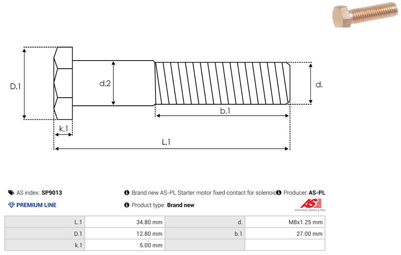 Remondikomplekt, Starter, AS-PL SP9013