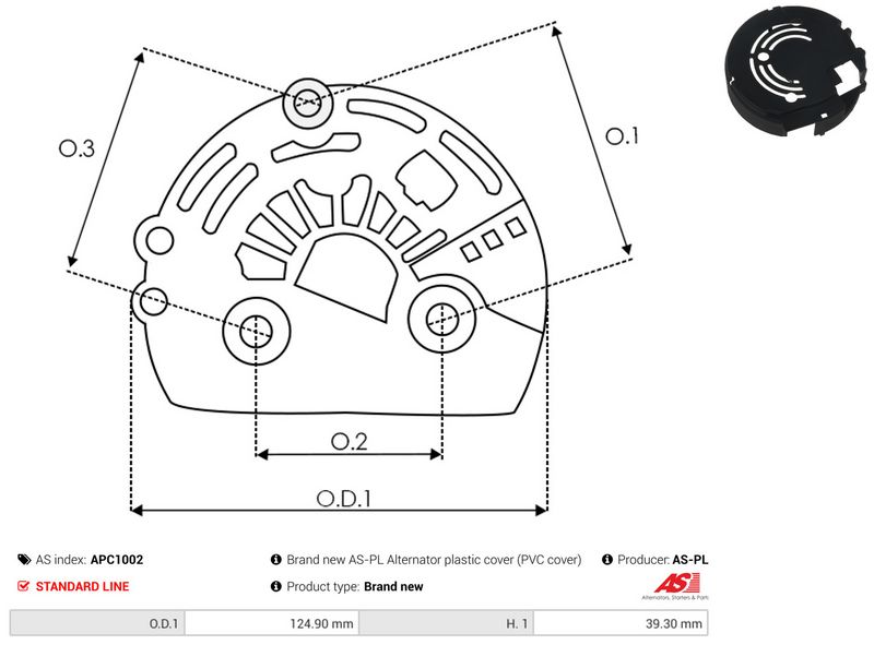 AS-PL APC1002 Protective Cap, alternator
