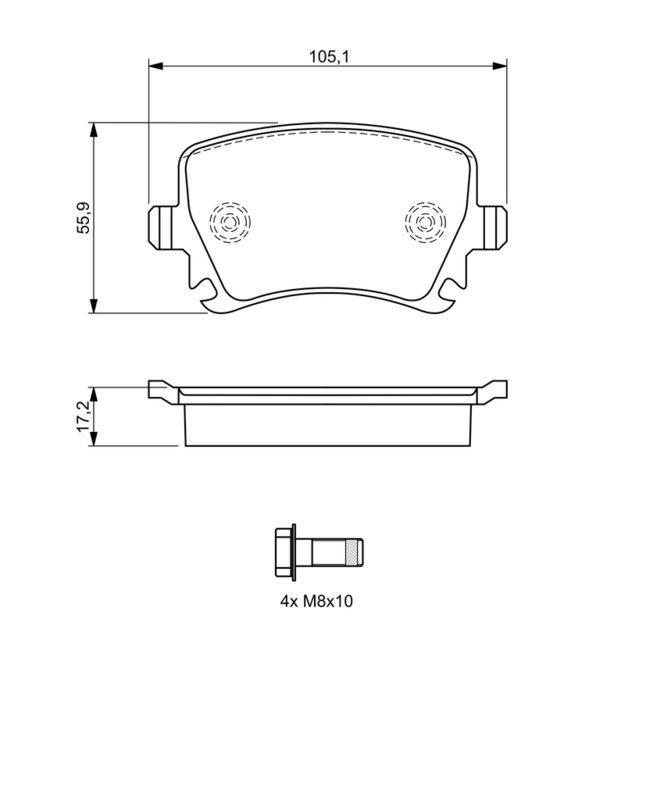 BOSCH Plaquettes de frein à disque 0 986 494 062