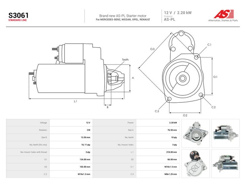 Starter, AS-PL S3061