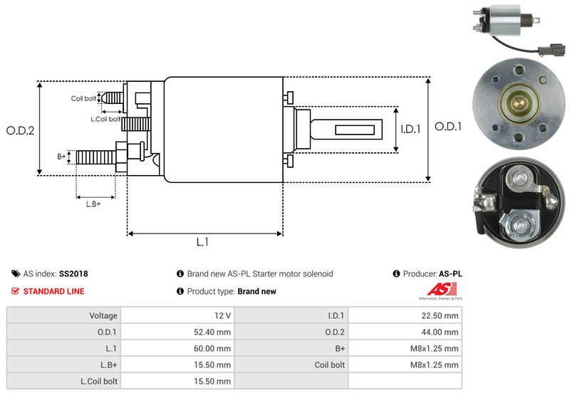 AS-PL SS2018 Solenoid Switch, starter