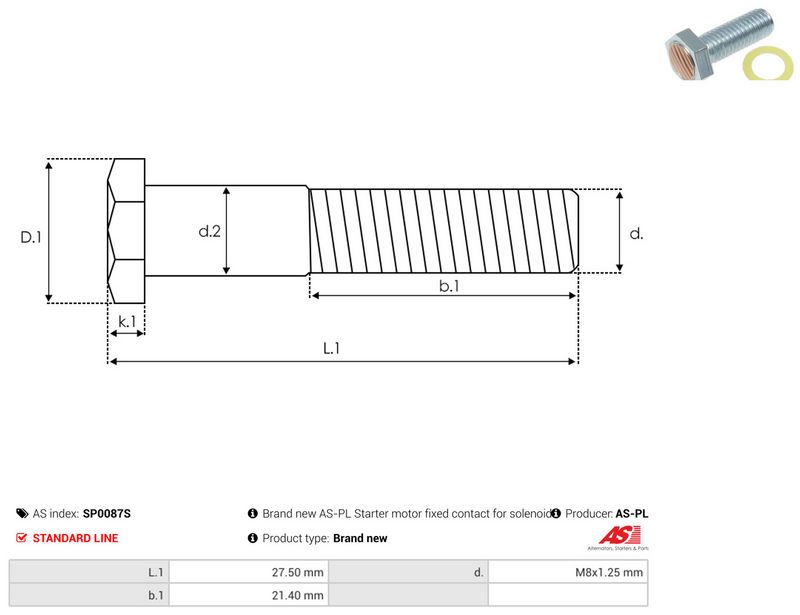 AS-PL SP0087S Repair Kit, starter