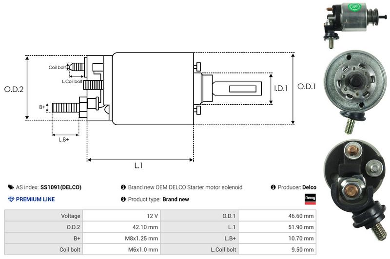 AS-PL SS1091(DELCO) Solenoid Switch, starter