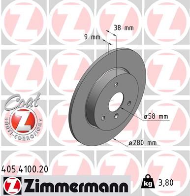 Гальмівний диск, Zimmermann 405.4100.20