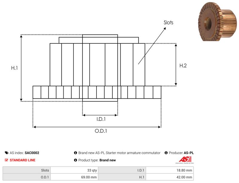AS-PL SAC0002 Armature, starter