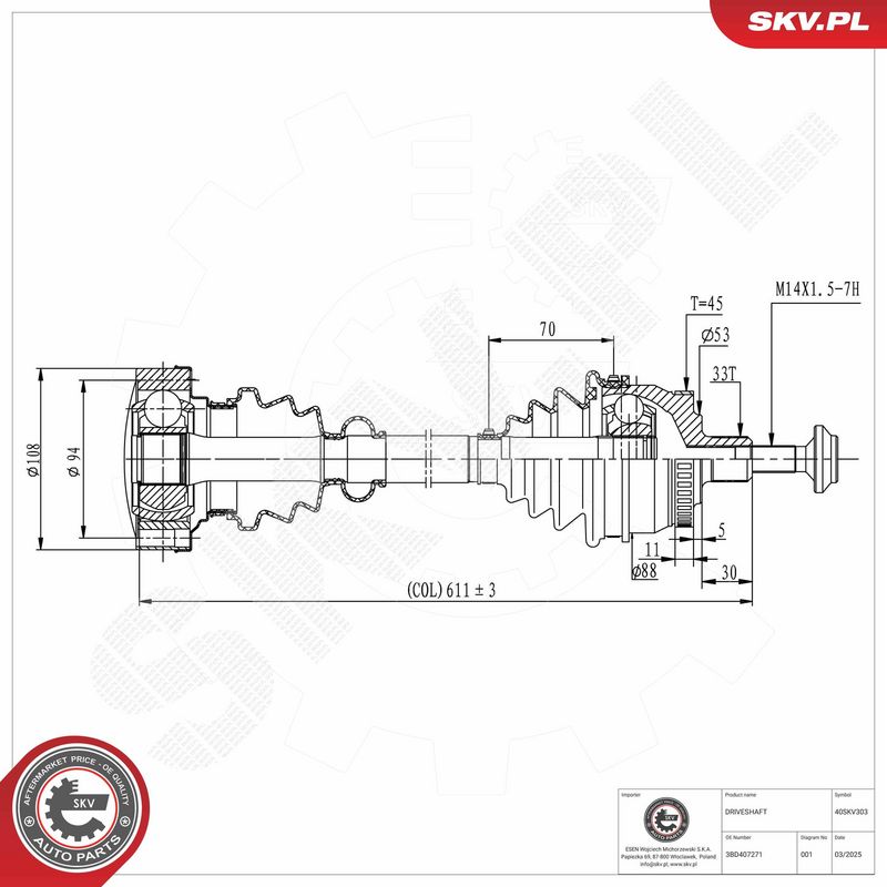 Veovõll, ESEN SKV 40SKV303