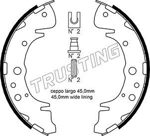 Комплект гальмівних колодок, Trusting 046207