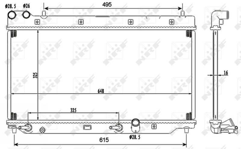 Радіатор, система охолодження двигуна, Nrf 53110