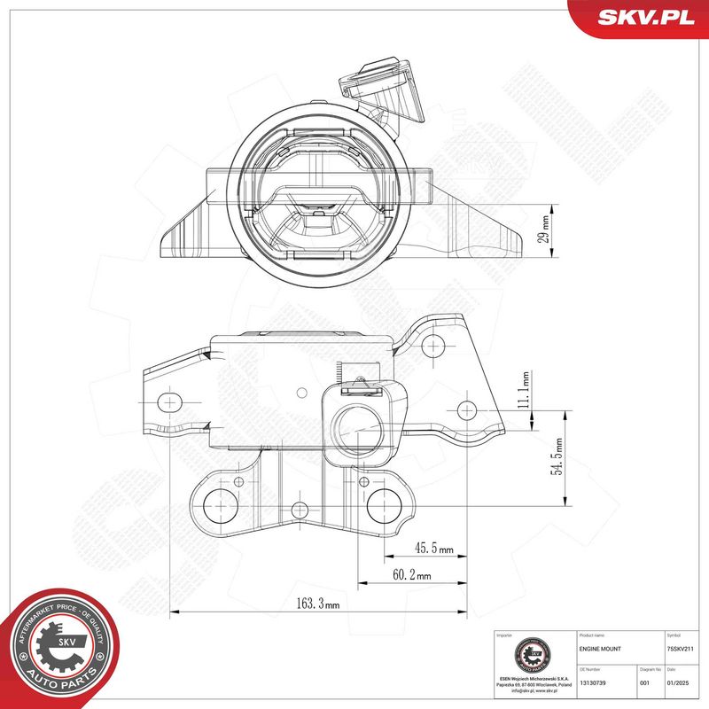 ESEN SKV 75SKV211 Mounting, engine