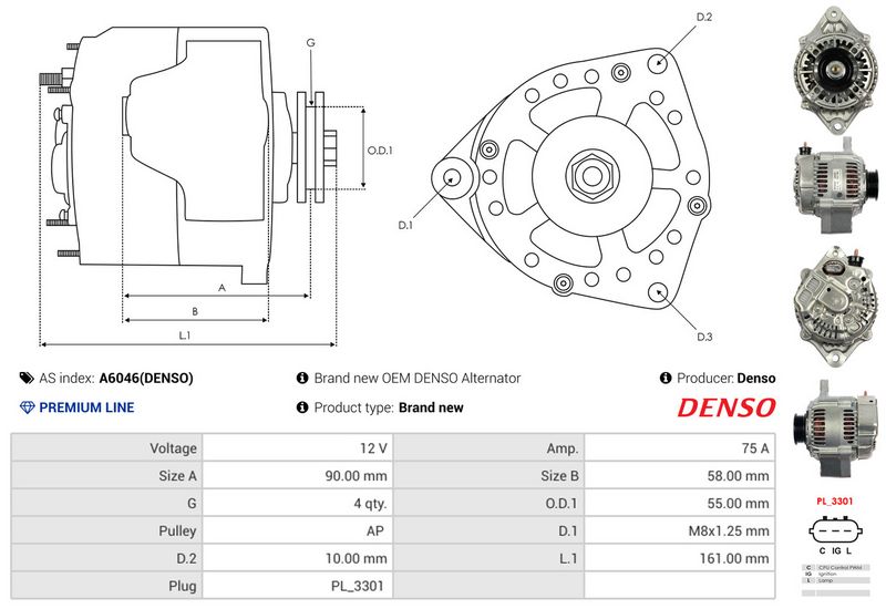 AS-PL A6046(DENSO) Alternator