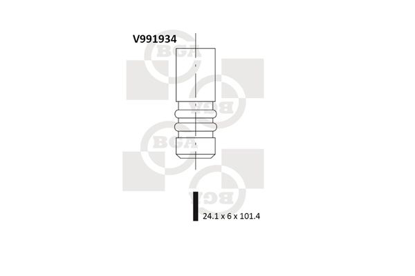 Випускний клапан, 24,1мм, 6мм, 45°, FOCUS/FIESTA/MONDEO 1.4/1.6i 98-, Bg Automotive V991934