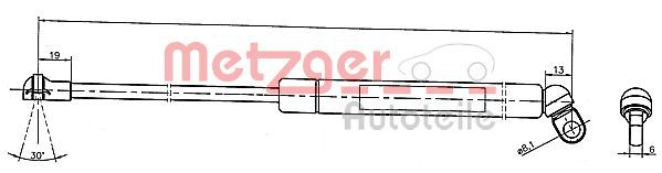 METZGER gázrugó, csomag-/poggyásztér 2110376
