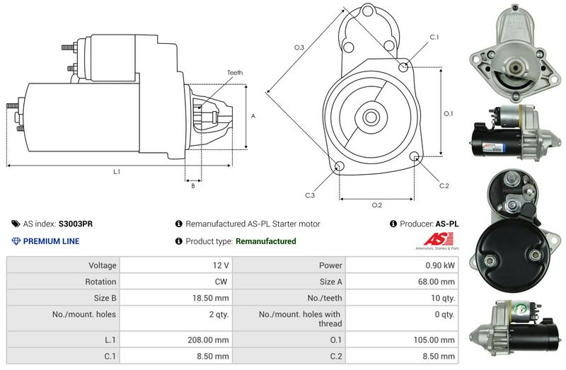 AS-PL S3003PR Starteris
