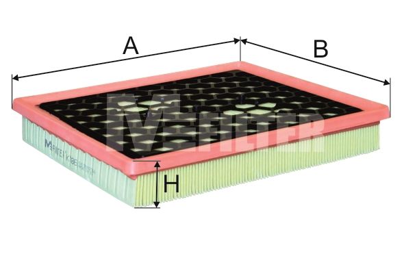 Повітряний фільтр, фільтрувальний елемент, OPEL Insignia, SAAB 9-5 II (пр-во M-filter), Mfilter K786