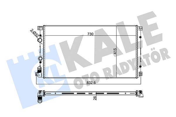 Радіатор, система охолодження двигуна, Kale Oto Radyatör 197000