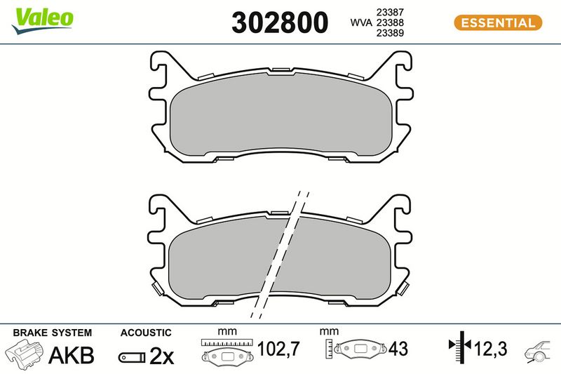 комплект спирачно феродо, дискови спирачки VALEO