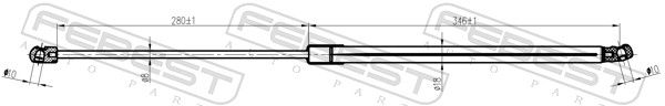FEBEST 34117-003 Gas Spring, bonnet