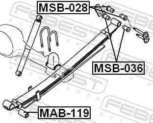 FEBEST MAB-119 Bushing, leaf spring