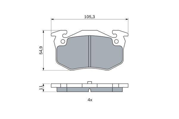 Комплект гальмівних накладок, дискове гальмо, Bosch 0986424992