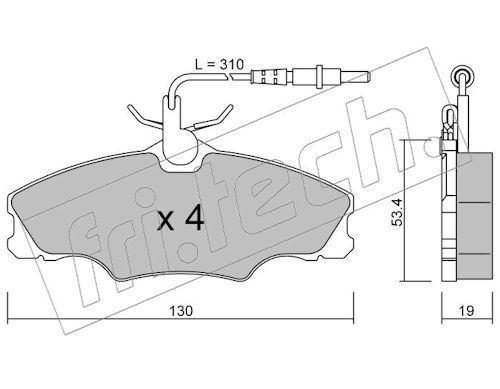 fri.tech. 222.0 Brake Pad Set, disc brake