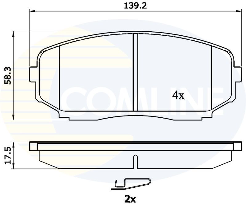 Комплект гальмівних накладок, дискове гальмо, Comline CBP31724