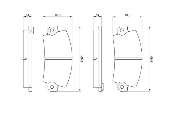 Комплект гальмівних накладок, дискове гальмо, Bosch 0986461396