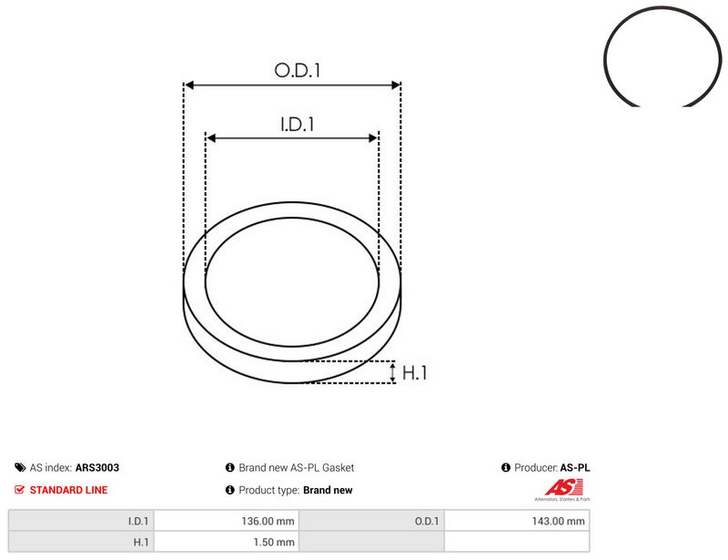 AS-PL ARS3003 Repair Set, alternator