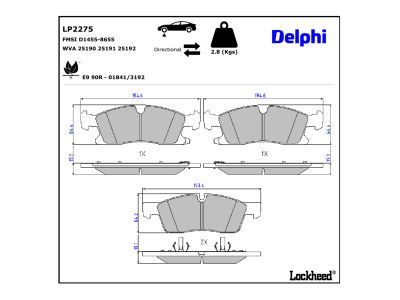 DELPHI LP2275 - Brake Pad Set, disc brake