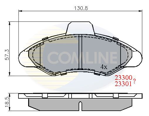 Комплект гальмівних накладок, дискове гальмо, Comline CBP0393