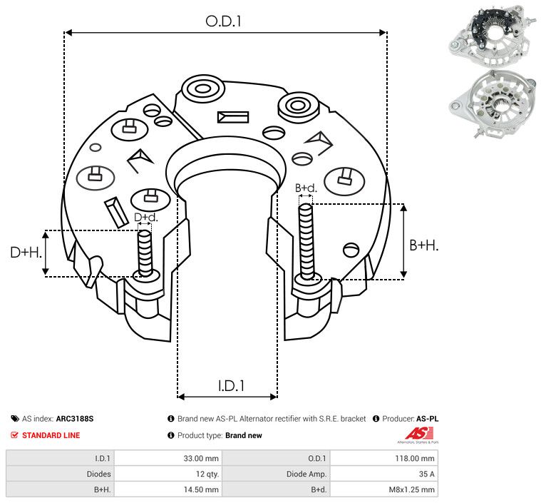 Kaitsekate, generaator, AS-PL ARC3188S