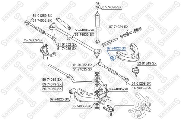 STELLOX 87-74022-SX Mounting, control/trailing arm