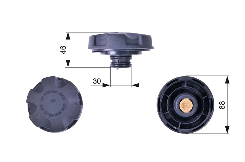 Запірна кришка, бак охолоджувальної рідини, Gates RC241