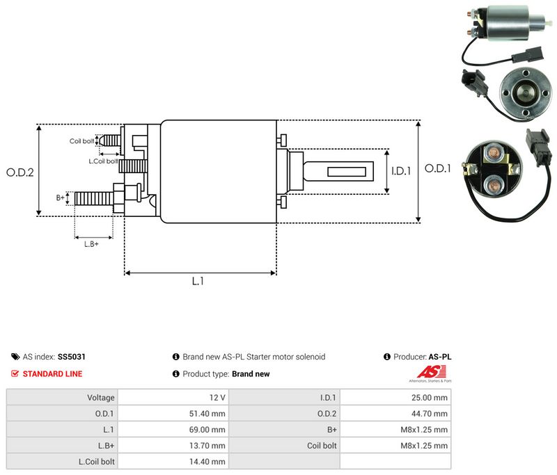 Magnetlülitus, starter, AS-PL SS5031