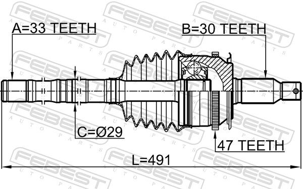 FEBEST 0414-KB4A47R Joint Kit, drive shaft