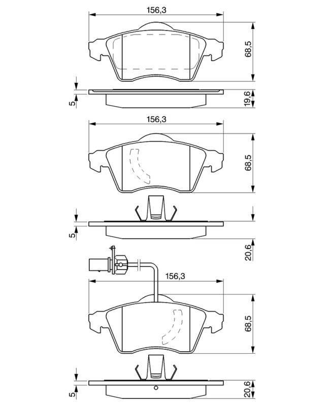 BOSCH 0986424537 Brake Pad Set, disc brake