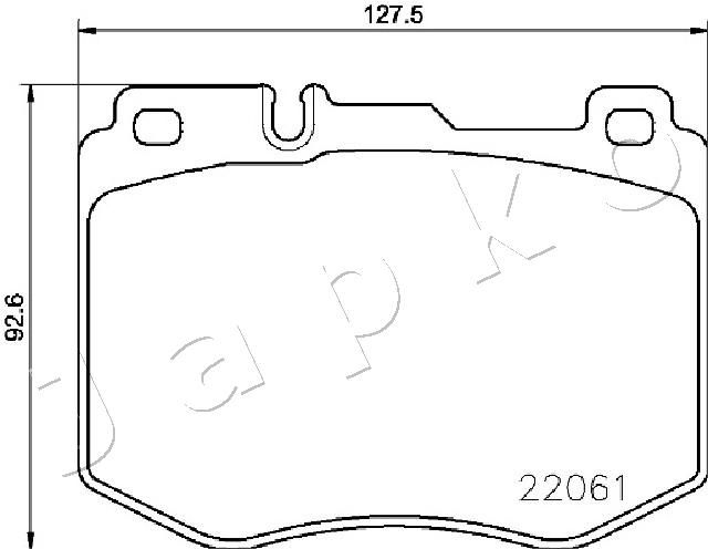 Комплект гальмівних накладок, дискове гальмо, Japko 500516