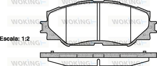 Комплект гальмівних накладок, дискове гальмо, Woking P1332300