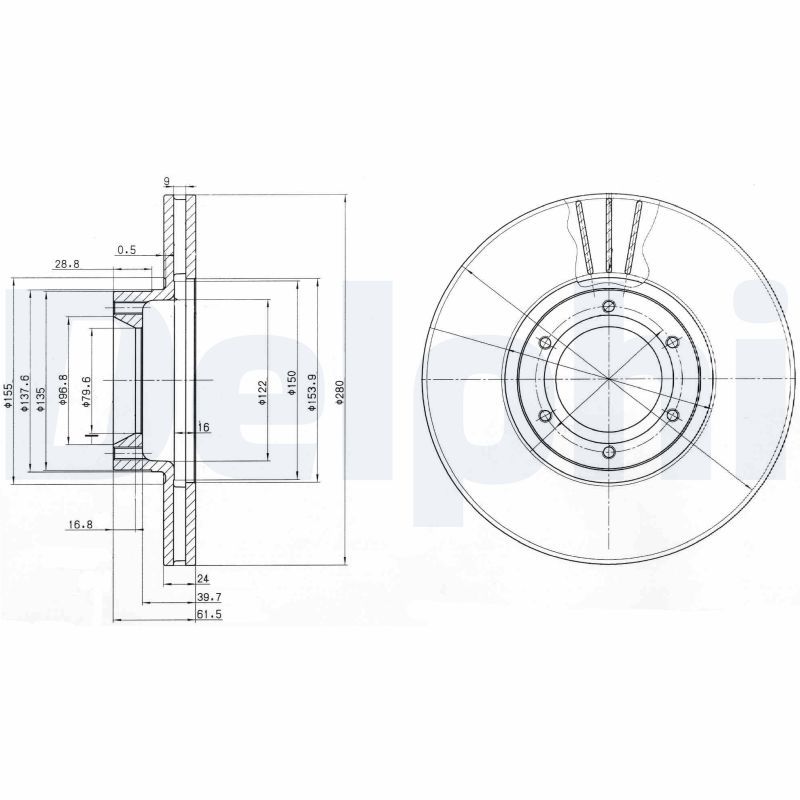 DELPHI féktárcsa BG3553