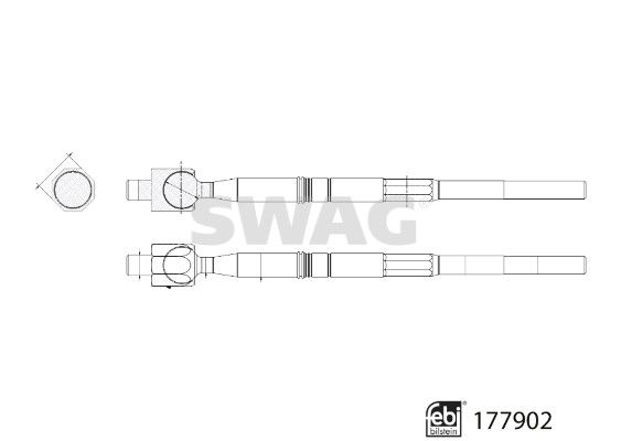 SWAG 33 10 7265 Inner Tie Rod