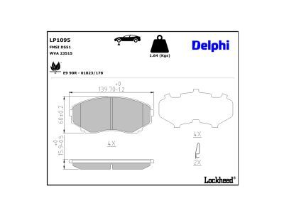 DELPHI LP1095 - Brake Pad Set, disc brake