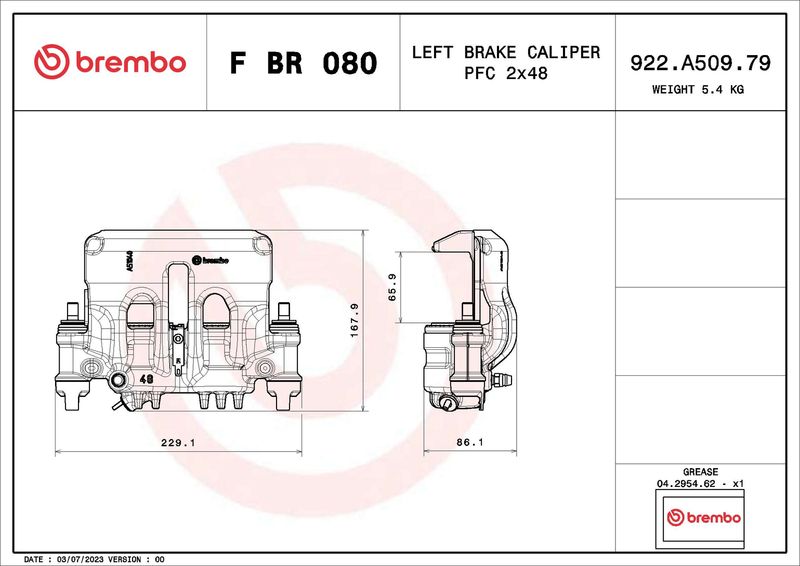 Гальмівний супорт, Brembo FBR080