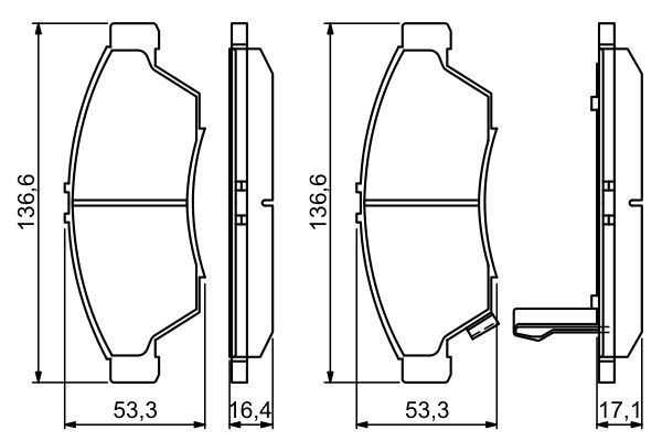 BOSCH SUZUKI тормозные колодки передний LIANA 1.3I-1.6I 06/02