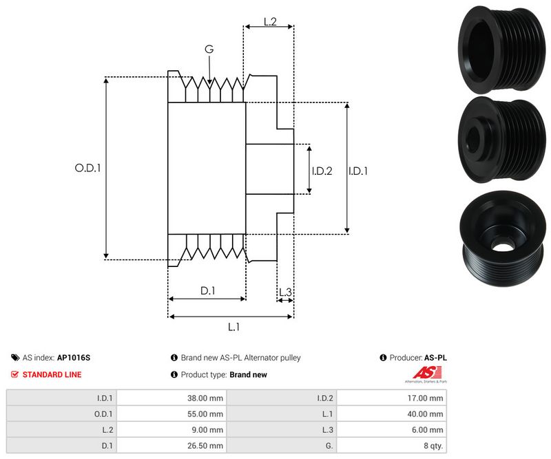 Rihmaratas, generaator, AS-PL AP1016S