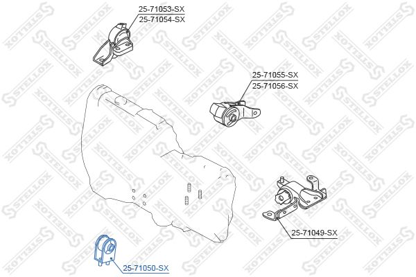 STELLOX 25-71050-SX Mounting, engine