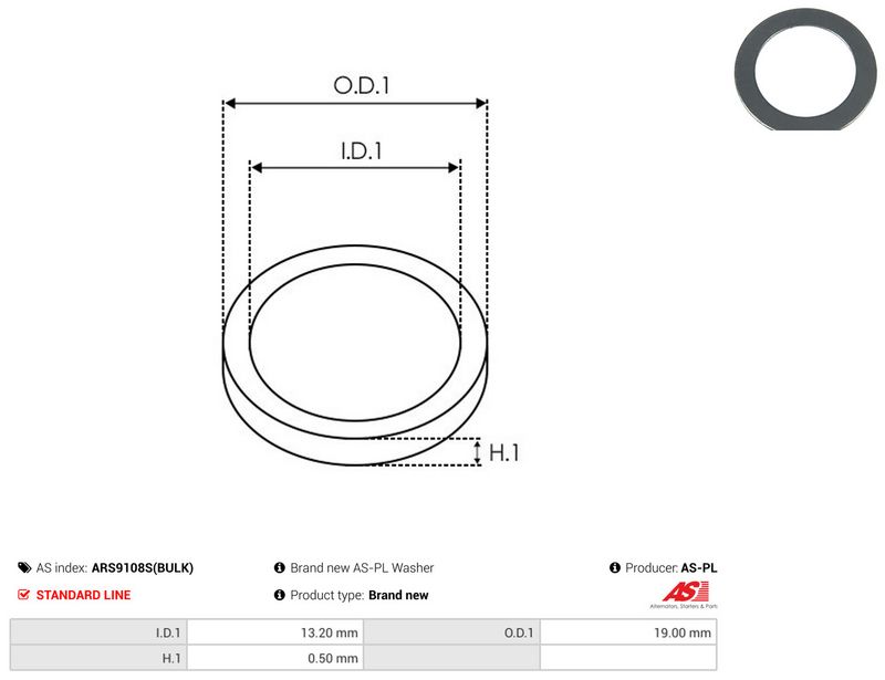 AS-PL ARS9108S(BULK) Repair Set, alternator